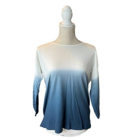 Gerard Darel Blue Ombré Cotton Silk Sweater - Picture 1 of 12